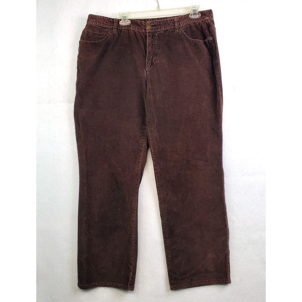 Style & Co Pants Brown Corduroy Straight Leg Women's Size 16